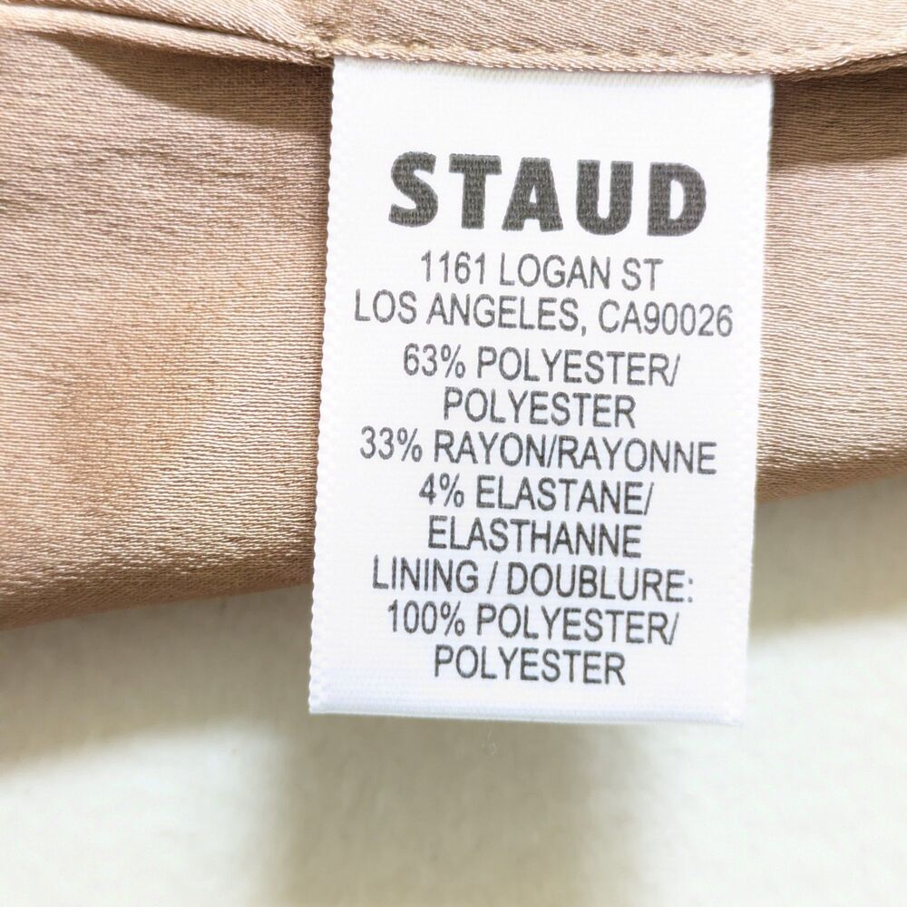 Staud Annette Mini Skirt Camel Brown Size 0 Office Academia Luxury Quiet Girl - Picture 10 of 14